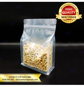 Túi đáy bằng 8 cạnh zipper trong suốt (1kg)